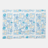 Teddy beer gecontroleerd patroon theedoek (Horizontaal)