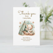 Teddy Beer Kamp Baby Shower Bedankt (Staand voorkant)