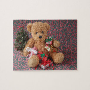 Teddy beer met veel kerstcadeautjes legpuzzel