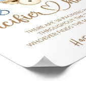 Teddy beer Pacifier jaag baby shower game poster (Hoek)