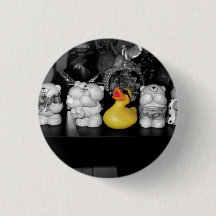 "Teddy beer picnic" Rubber Duck Button (klein)