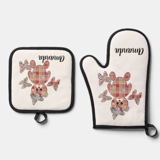 Teddy beer, Teddy beer Ovenwant & Pannenlap Set (Voorkant)