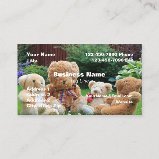 Teddy Beer Thema Bedrijfskaart HAMbyWhiteGlove Visitekaartje (Voorkant)