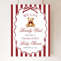 Teddy Beer We Can Bearly Wait Baby Shower Welkom