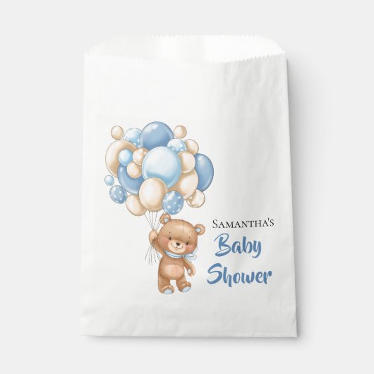 Teddy Boy Baby shower - Wit Bedankzakje (Voorkant)