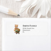 Teddy Boy Foral Rustic Baby shower Etiket (Insitu)