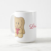 Teddy Bunny avec nom curieux tasse personnalisée (Devant gauche)