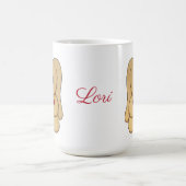 Teddy Bunny met cursieve naam gepersonaliseerd mug Koffiemok (Center)