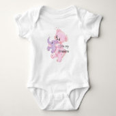 Teddy Carrying Elephant Bodysuit Personalized (Voorkant)