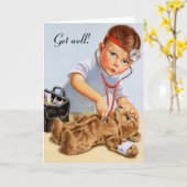 Teddy Checkup Kaart (Gele Bloem)