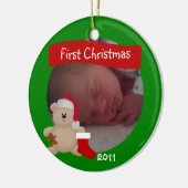Teddy Custom First kerstOrnament Keramisch Ornament (Links)