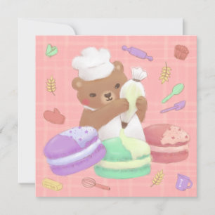 Teddy de bakker met macarons kaart