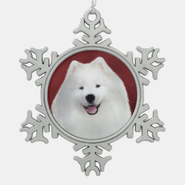 Teddy de Samojeed Tin Sneeuwvlok Ornament