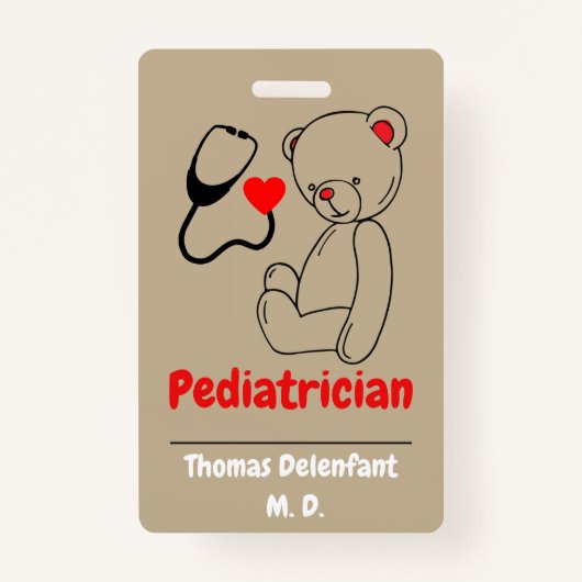 teddy - en hartstethoscoopbadge badge (Voorkant)