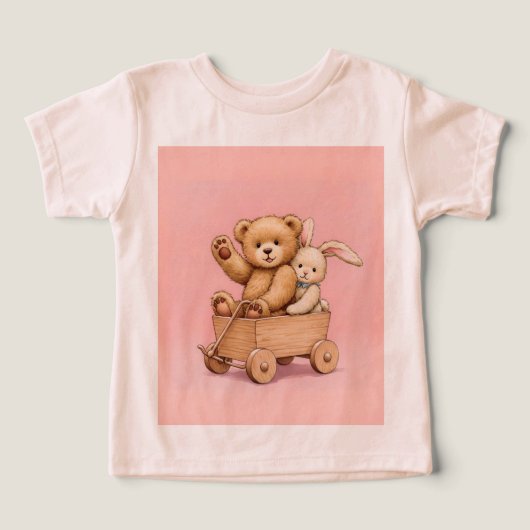 Teddy et Rabbit dans un panier (Design Recto)