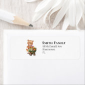 Teddy Girl Pink Foral Rustic Etiket (Insitu)