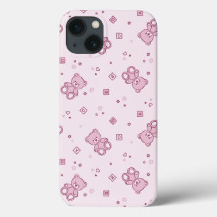 Teddy heeft achtergrond Roze iPhone 13 Hoesje