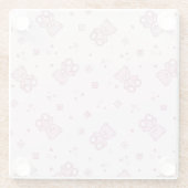 Teddy heeft achtergrond Roze Glazen Onderzetter (Achterkant)