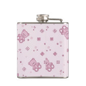 Teddy heeft achtergrond Roze Heupfles (Achterkant)