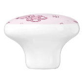 Teddy heeft achtergrond Roze Keramische Knop (Zijkant)