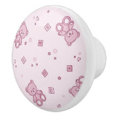 Teddy heeft achtergrond Roze Keramische Knop (Rechts)