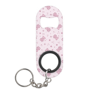 Teddy heeft achtergrond Roze Sleutelhanger Flessenopener