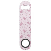Teddy heeft achtergrond Roze Speed Flessenopener (Achterkant)