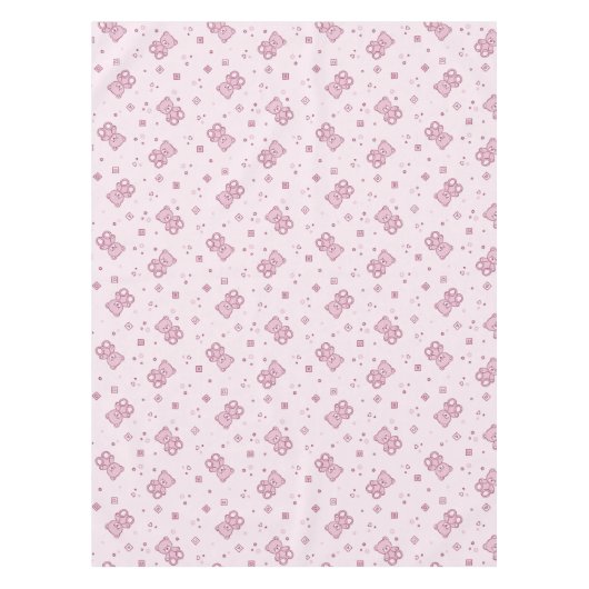 Teddy heeft achtergrond Roze Tafelkleed (Voorkant)
