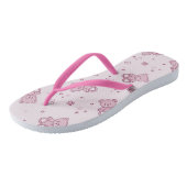 Teddy heeft achtergrond Roze Teenslippers (Schuin)