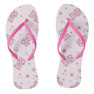 Teddy heeft achtergrond Roze Teenslippers