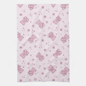 Teddy heeft achtergrond Roze Theedoek (Verticaal)