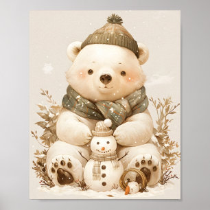 Teddy Ijsbeer Nursery Muur Kunst Poster