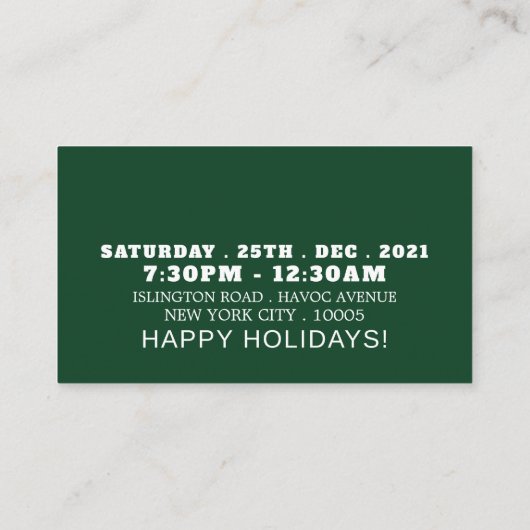 Teddy Kerstmis, kerstfeest, Ticket Informatiekaartje (Achterkant)