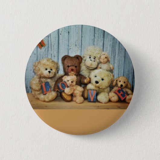 Teddy mit Freunde Ronde Button 5,7 Cm (Voorkant)