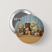 Teddy mit Freunde Ronde Button 5,7 Cm (Voorkant /achterkant)