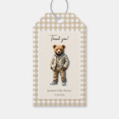  Teddy neutraal Baby shower Cadeaulabel (Voorkant)