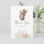 Teddy Oear Cute or Brown Baby shower Merci (Debout devant)