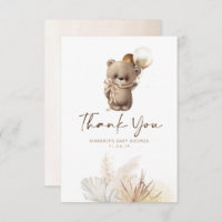 Teddy Oear Cute or Brown Baby shower Merci