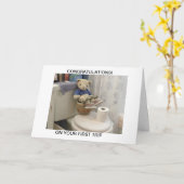 Teddy op Onbenullig Kaart (Gele Bloem)