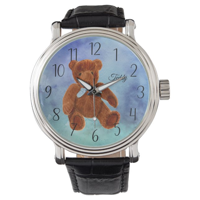 Teddy Ours Aquarelle Montre Peinture (devant)