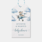 Teddy ours avion baby shower merci étiquettes (Devant)