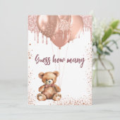 Teddy ours Baby shower deviner combien de carte (Debout devant)