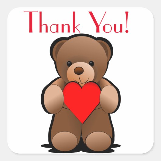 Teddy Ours et Merci cardiaque Étiquette (Devant)