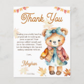 Teddy ours fille automne fête d'anniversaire carte (Devant)