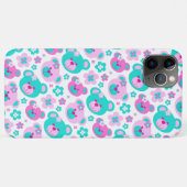 Teddy ours fleurs coque aqua rose (Dos (Horizontal))