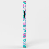 Teddy ours fleurs coque aqua rose (Dos/Droite)