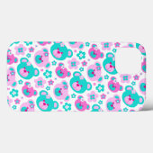 Teddy ours fleurs coque ipad aqua rose (Verso (horizontal))