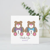 Teddy ours gay mariage invitation à deux mariés (Debout devant)