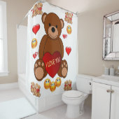Teddy ours valentines douche rideau pour enfants (En situation)