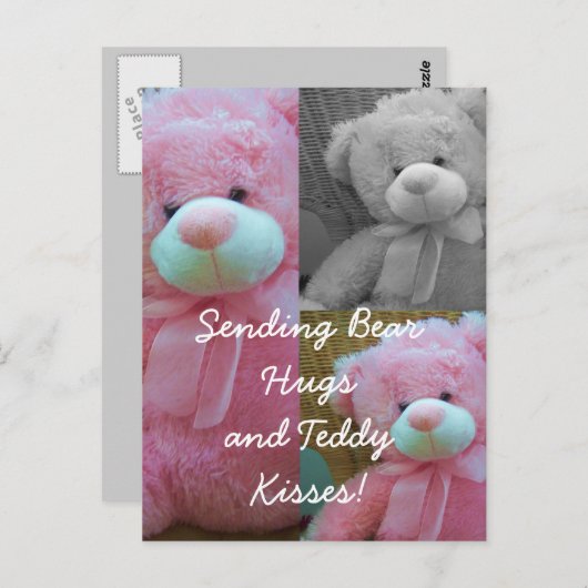 Teddy ourson serrés Carte postale (Devant / Derrière)